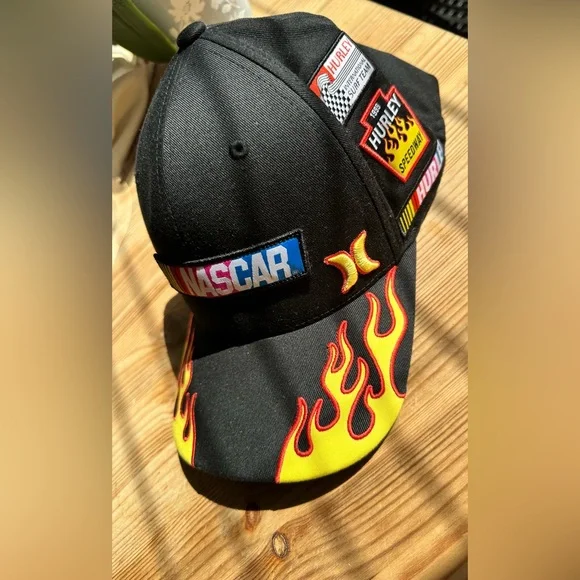 Men's NASCAR Hurley Black Tri-Blend Flex Fit Hat - Picture 3 of 4